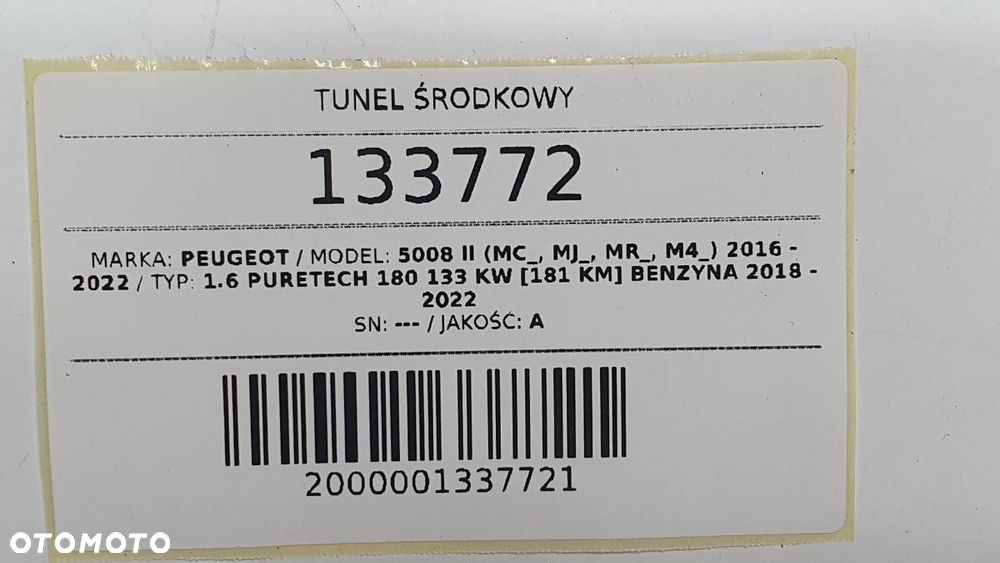 TUNEL ŚRODKOWY PEUGEOT 5008 II 2019 EUROPA - 10