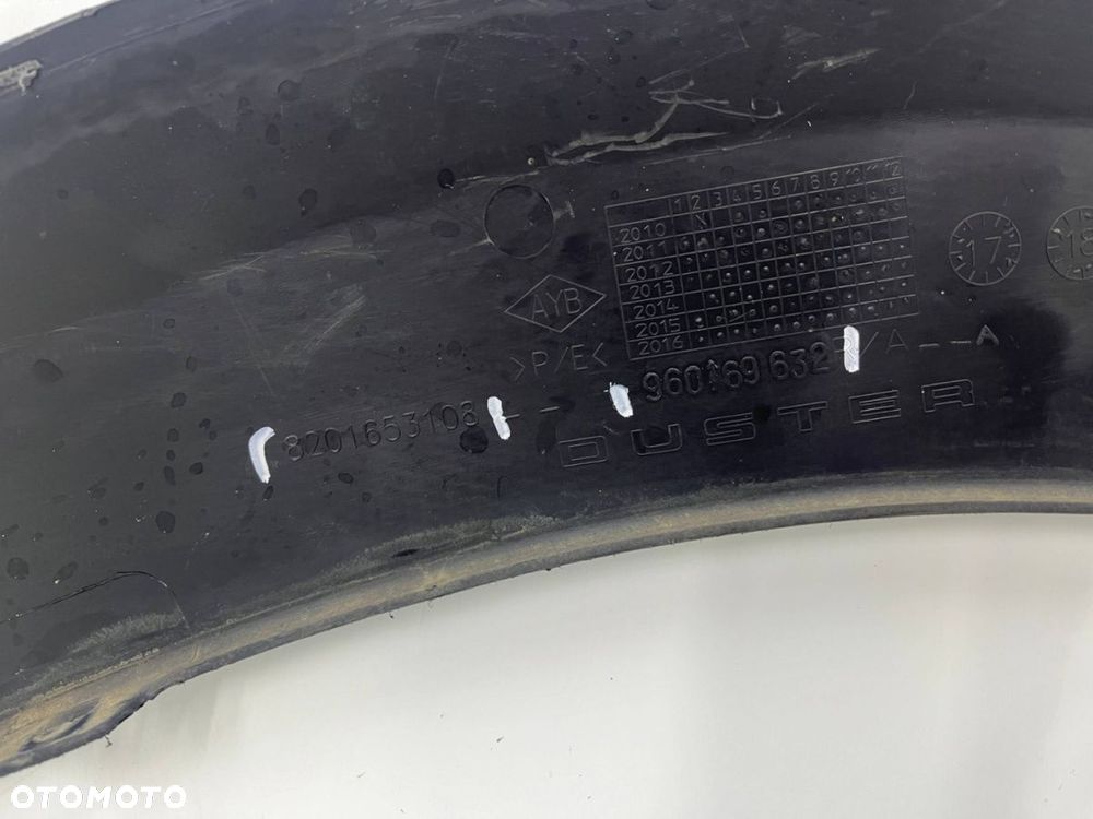 Listwa Dacia Duster I 10-17r. prawy przedni rant nadkola błotnika nakładka 8201653108 960169632 - 12