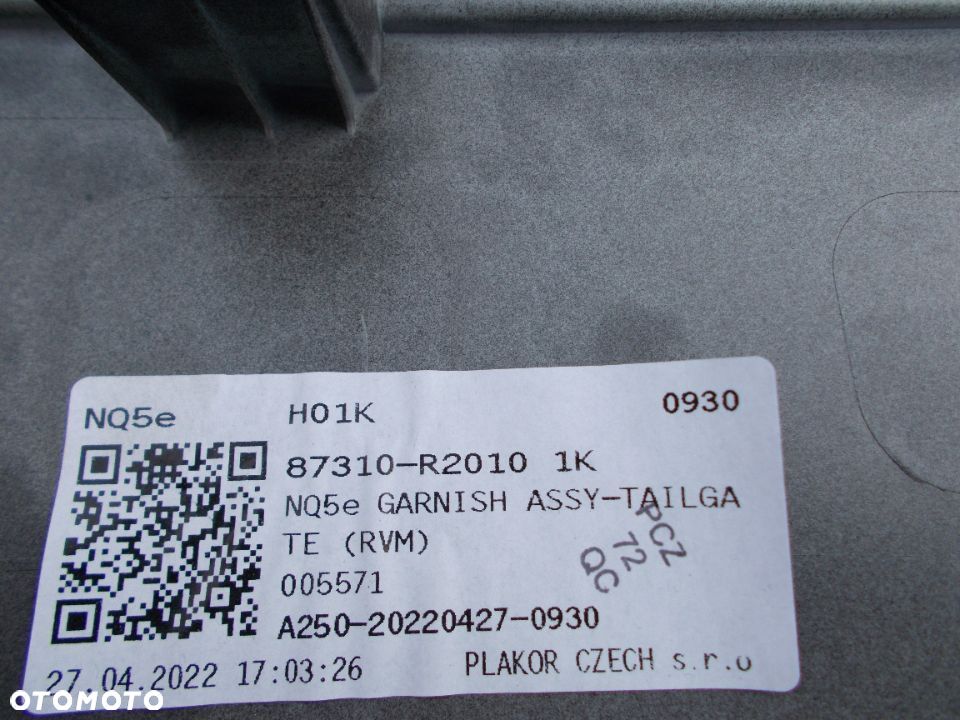 KIA SPORTAGE V 5 21 NAKŁADKA KLAPY BLENDA 87310-R2010 - 3