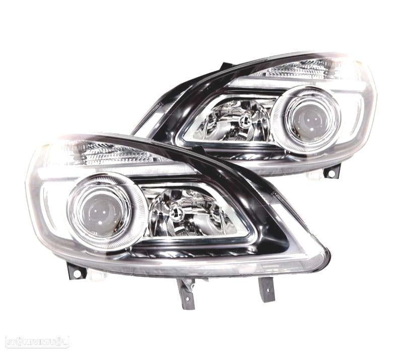 FARÓIS PARA RENAULT SCENIC II 05-08 FUNDO PRETO - 1