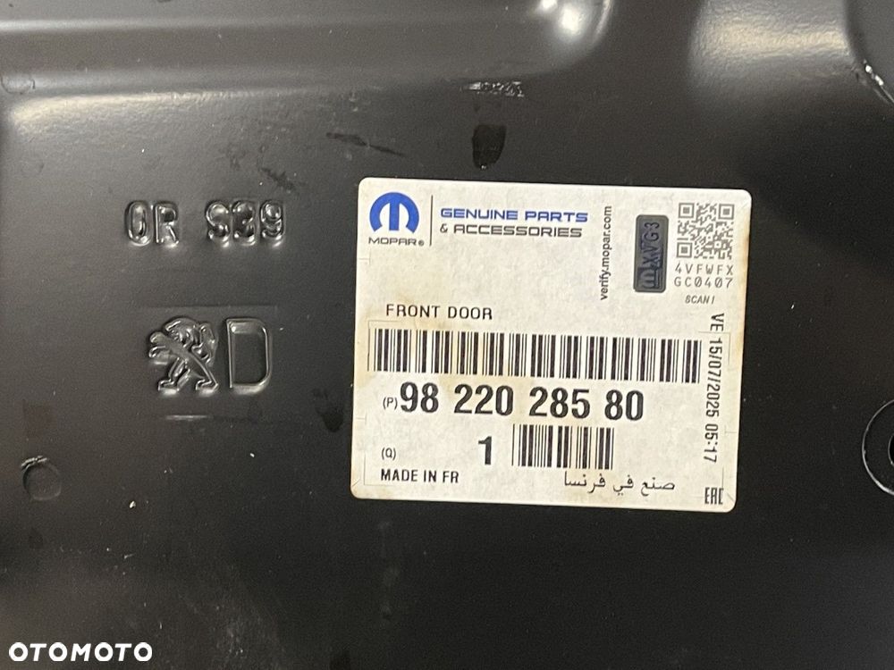 FABRYCZNIE NOWE ORYGINALNE LEWE PRZEDNIE DRZWI LEWA PRZOD PEUGEOT 508 2 II 17-25 9822028580 - 7