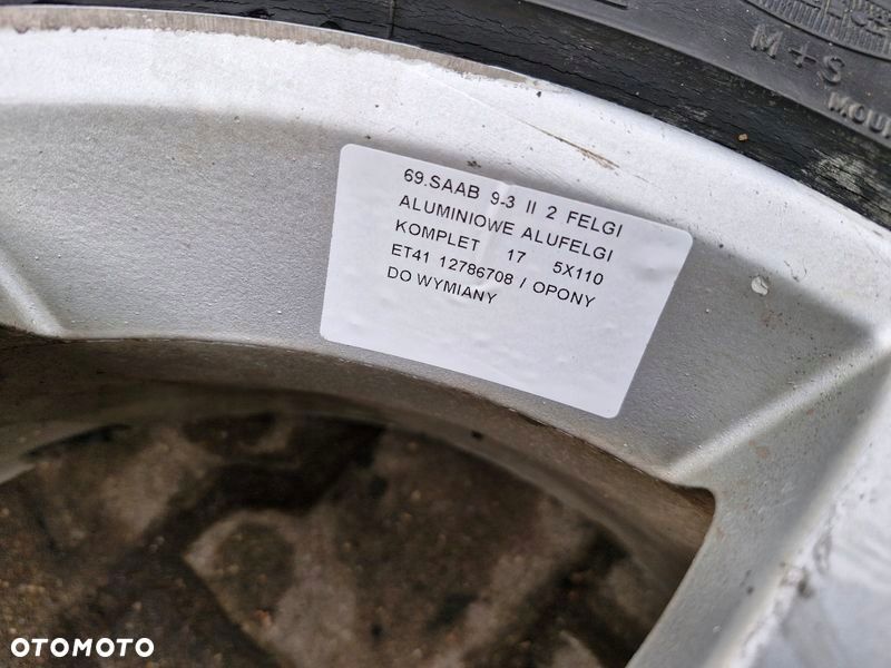 saab 9-3 93 ii 2 felgi aluminiowe alufelgi 17 cali 5x110 et41 12786708 - 9
