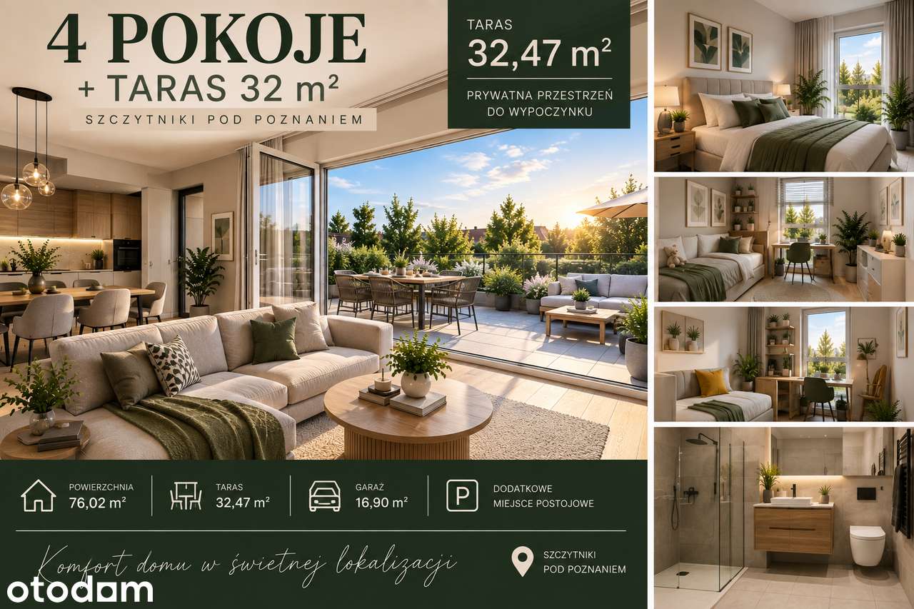 Mieszkanie na sprzedaż, 4 pokoje, 76 m², Szczytniki