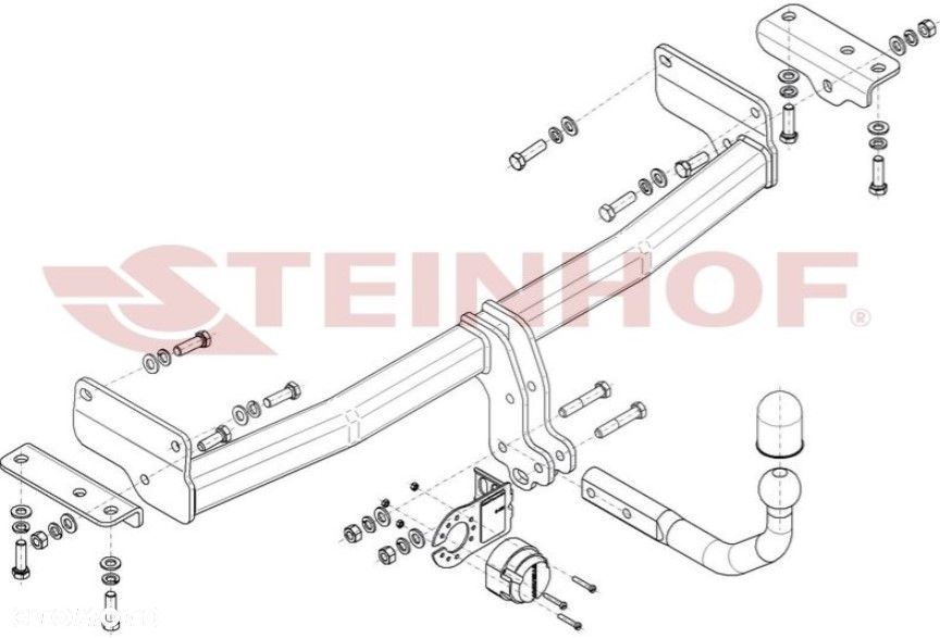 POLSKI NOWY STEINHOF HAK HOLOWNICZY + KULA + MODUŁ + WIAZKA SSANYONG XLV 2WD od 2016 - 9