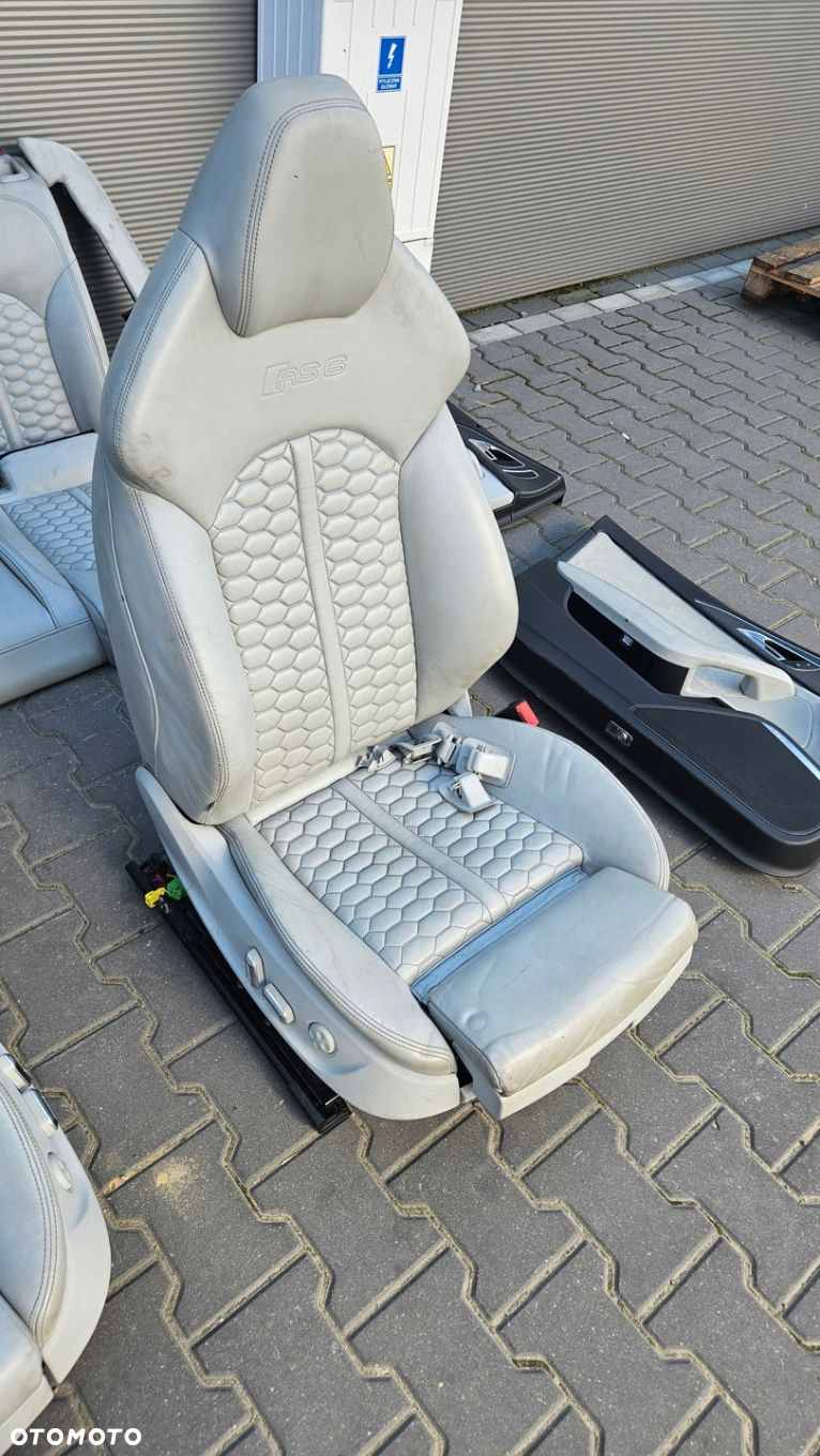 AUDI RS6 C7 4G S6 A6 C7 FOTELE KANAPA SKÓRA JASNA MONDSILBER - 3