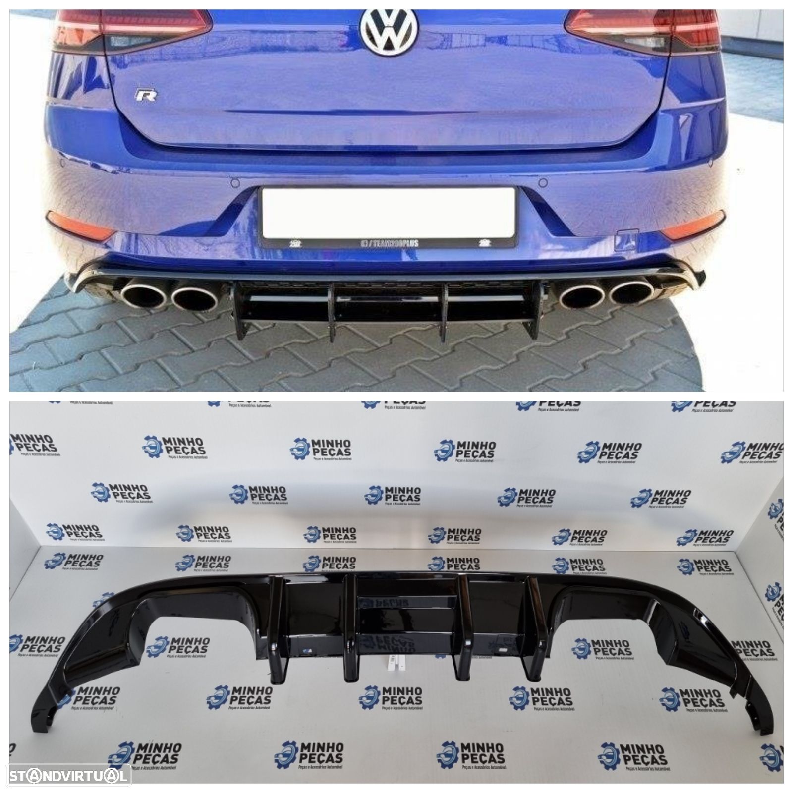 Difusor Vw Golf 7.5 Look R Preto Brilho - 1