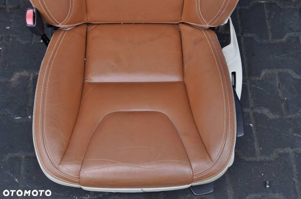 VOLVO S60 V60 FOTEL KIEROWCY LEWY RUDA SKÓRA - 2