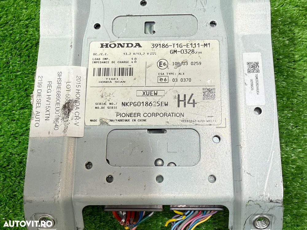 DIFUZOR + AMPLIFICATOR AUDIO HONDA CR-V 2.2 DIESEL 2015 COD OEM 39186-T1G-E111-M1 39186T1GE111M1 TS-02506ZH TS02506ZH 81500-T1G-E820 81500T1GE820 2012-2016 - 8