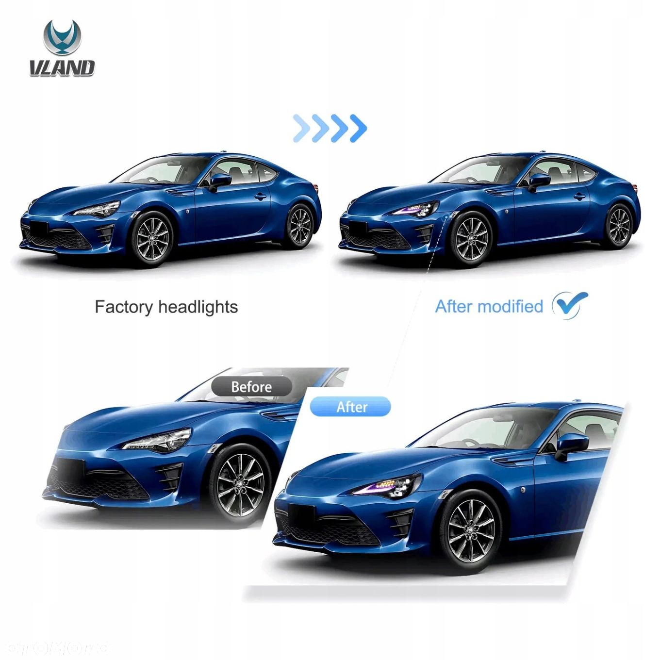 Reflektory Lampy kpl Full Led Neon Tuning RGB Toyota GT86 Gt-86 Frz Brz - 12