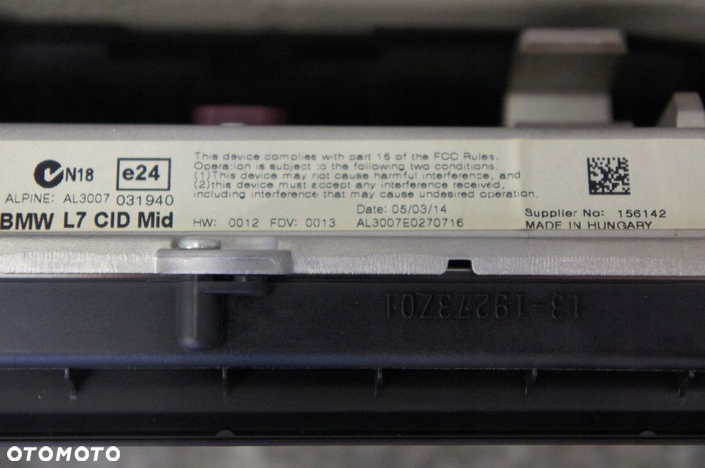 NR 350 MMi Wyświetlacz BMW 3 F30 F31 F32 929224702 - 7
