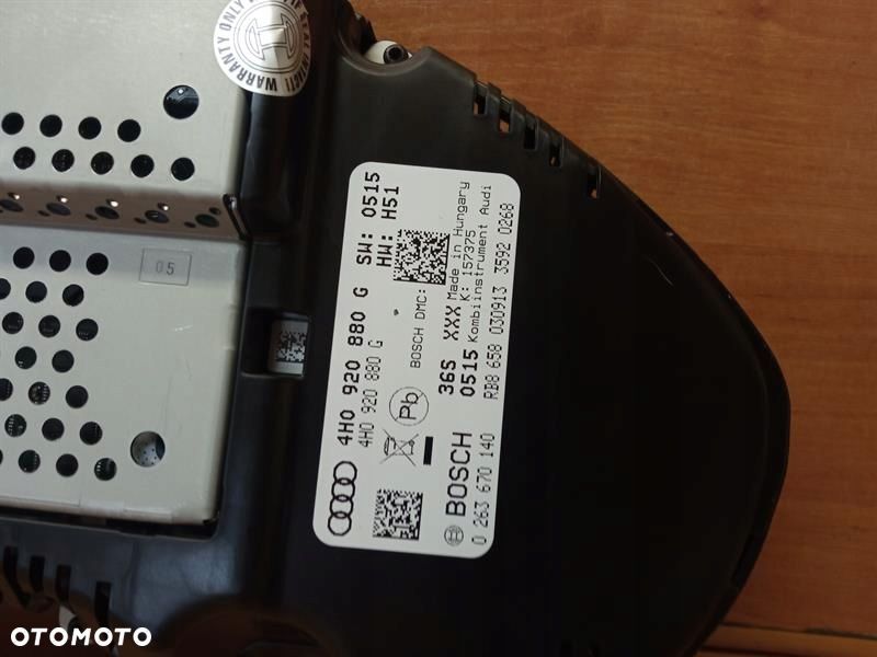 ZEGARY LICZNIK AUDI S8 D4 4H0920880G 0263670140 - 5