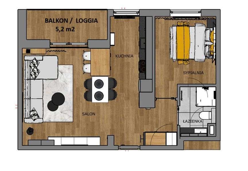Płaszów 2pok balkon garaż klimatyzacja media Mpec