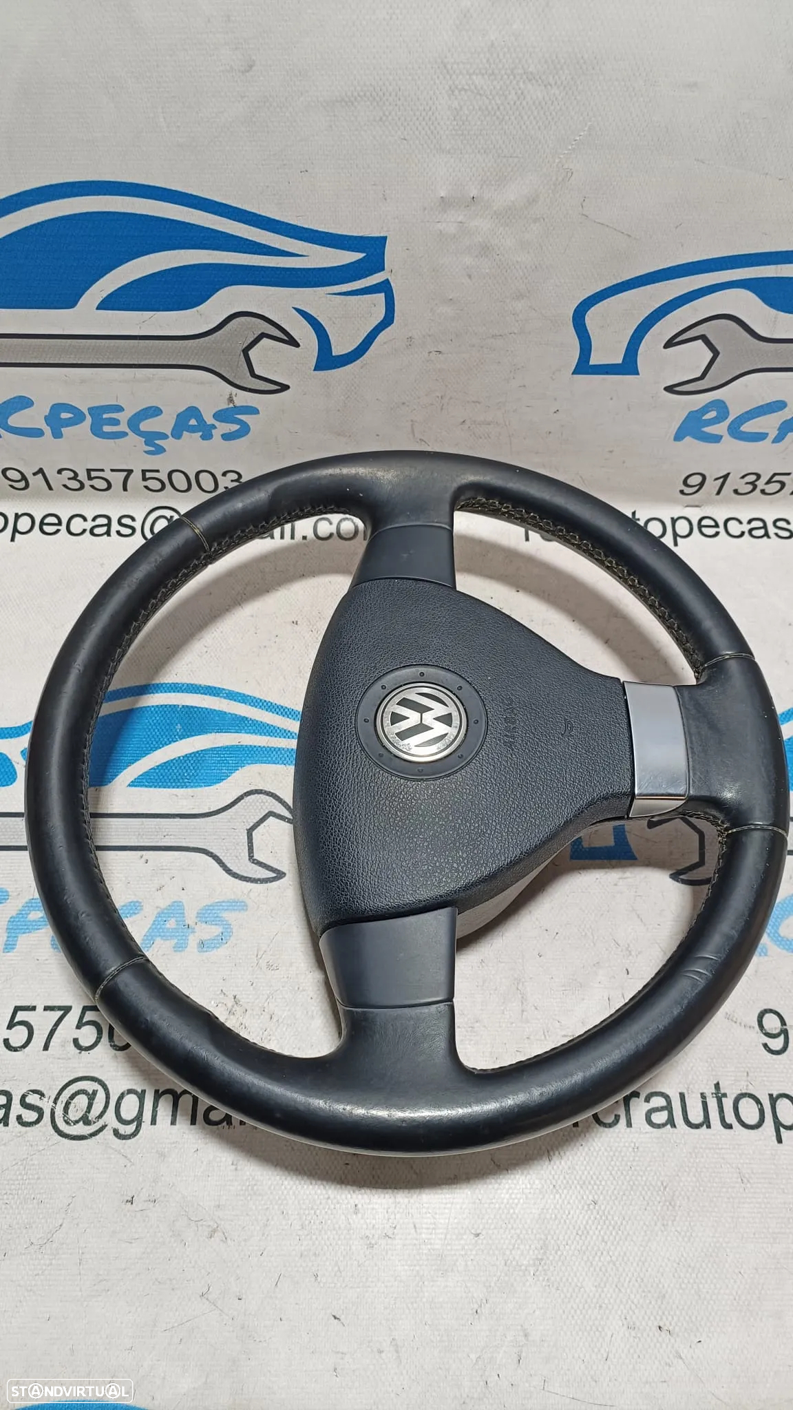 VOLANTE GUIADOR COMPLETO VW VOLKSWAGEN GOLF V 5 MK5 1K0419091M 1K0419091 PELE AIRBAG - 6