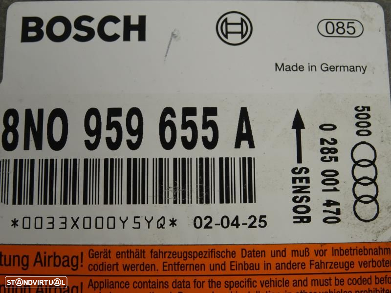 Centralina De Airbags Audi Tt (8N3)  8N0959655a / 0285001470 / 8N0 959 - 2