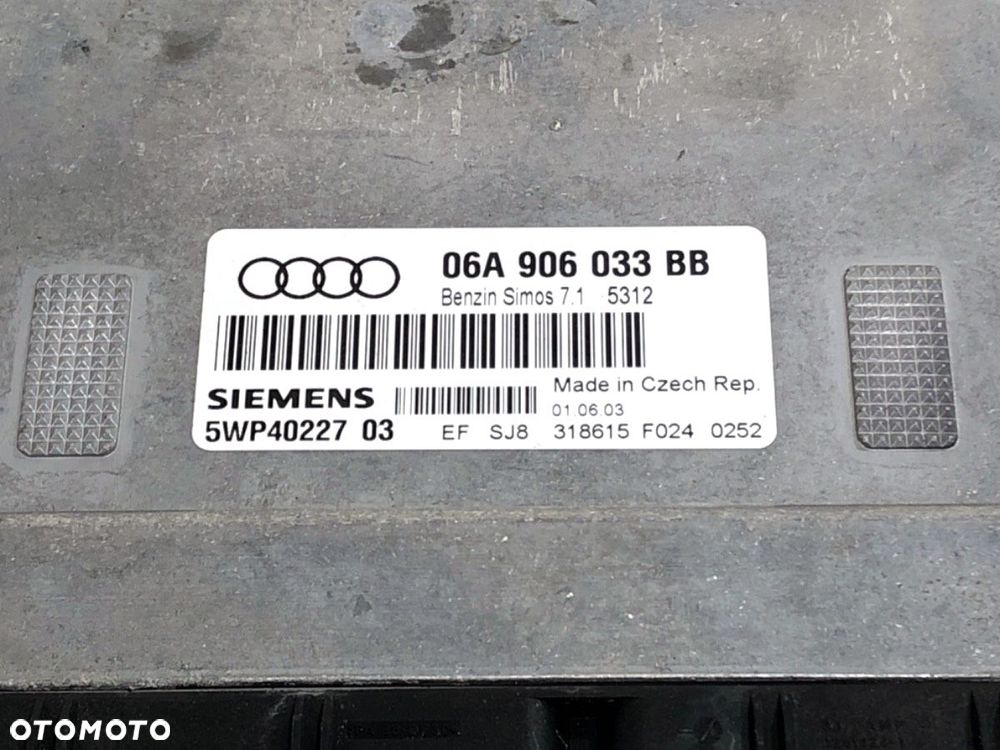 KOMPUTER SILNIKA  AUDI A3 (8P1) 2003 - 2013 1.6 75 kW [102 KM] benzyna 2003 - 2012 6A906033BB - 4