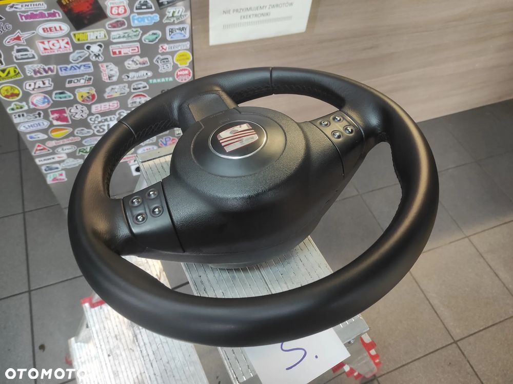 KIEROWNICA SKÓRZANA MULTIFUNKCJA SEAT LEON 2 ALTEA TOLEDO 3 ALTEA XL CAŁA WYSYŁKA !!!!! - 6