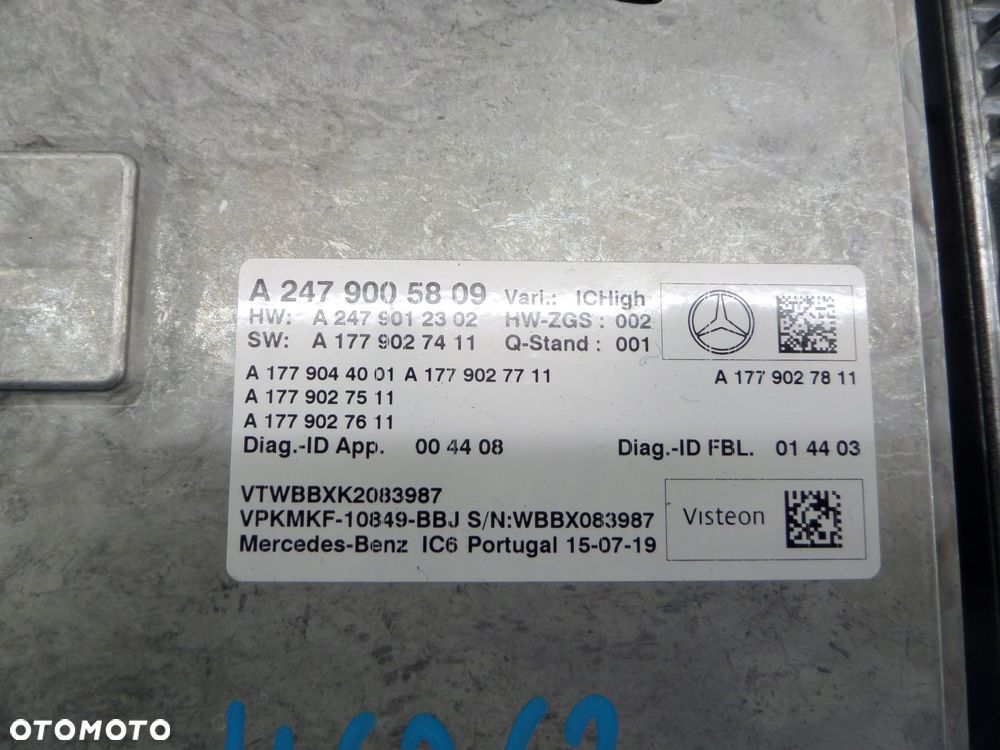 moduł licznika mercedes-benz a2479005809 sterownik kamery w177 a0009006318 - 2
