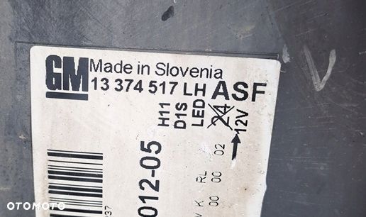 opel astra j 09-15r lampa reflektor lewy przód bi-xenon skrętny eu 13374517 - 4