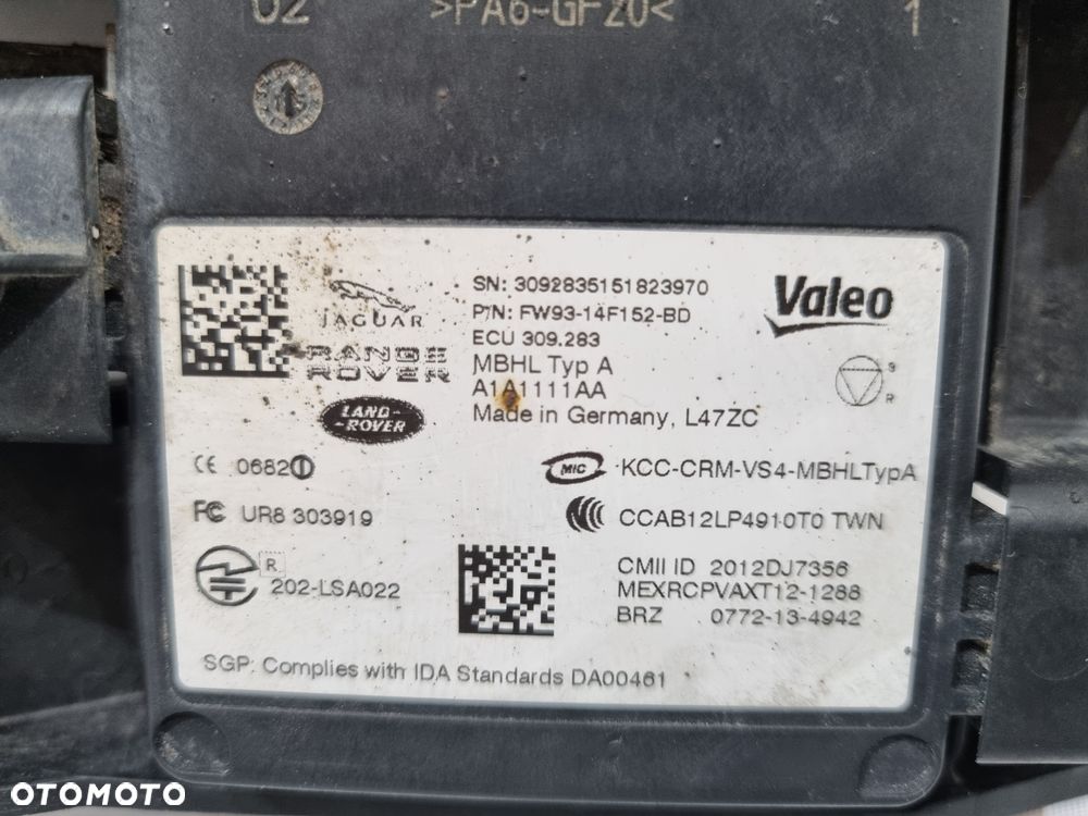 JAGUAR XE XF XJ F-TYPE RADAR MARTFEGO POLA LEWY PRAWY FW93-14F152-BD FW93-14D453-AE - 6