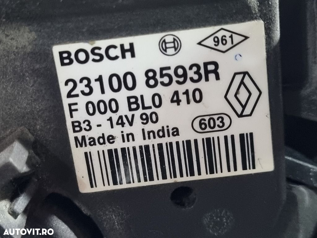 Alternator Renault Captur 0.9 B 2013 - 2017 90CP 898CC H4B 400 Euro5 (1212) Benzina ... - 4