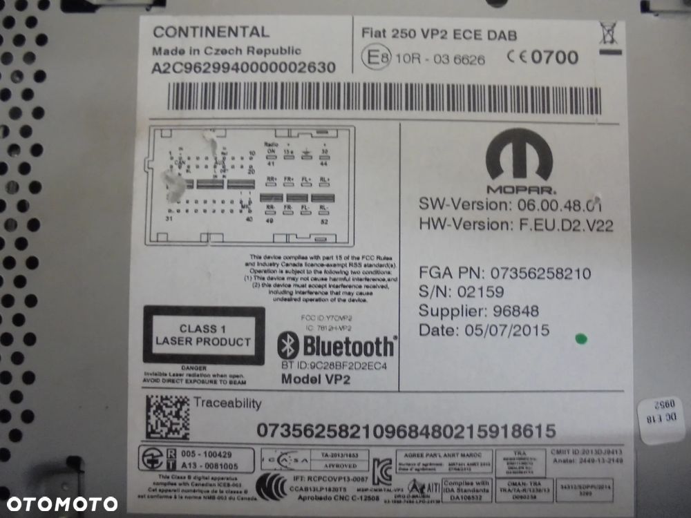 7356258210 RADIO FIAT DUCATO 2012- DOTYKOWE - 2