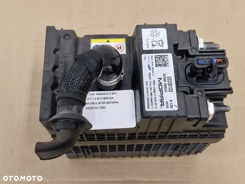 FIAT PANDA III 3 500 LIFT 1.0 B HYBRYDA AKUMULATOR BATERIA 52220123 - 2