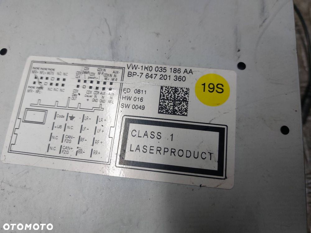 RADIO ODTWARZACZ + RAMKA + KRATKA VW GOLF V 1K0035186AA 1K0819743B - 7