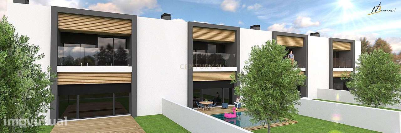Moradia em Projecto de Construção (LSF) - T4 em banda com Piscina , Fe - Grande imagem: 2/42