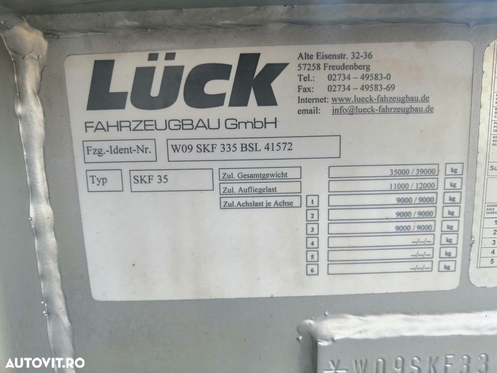 Schmitz Cargobull Lueck SKF 35  - 50 mc Semiremorca basculabila/ bena basculanta deseuri/fier/schrott, TOP!!! - 28
