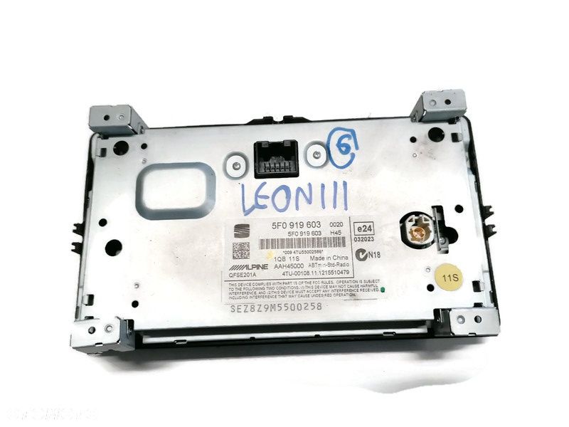 SEAT LEON III 13r RADIO RADIOODTWARZACZ 5F0919603 - 2