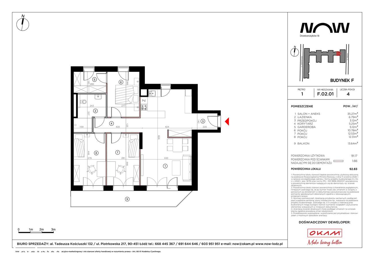 4-pokojowe mieszkanie 92m2 + balkon - Pełny obrazek: 2/8