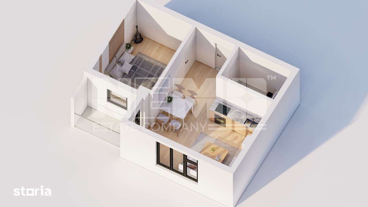 Apartament 2 camere | 44,5 mp + balcon | Etaj 1 | Rădăuți Central | Fi - Imagine principală: 3/3