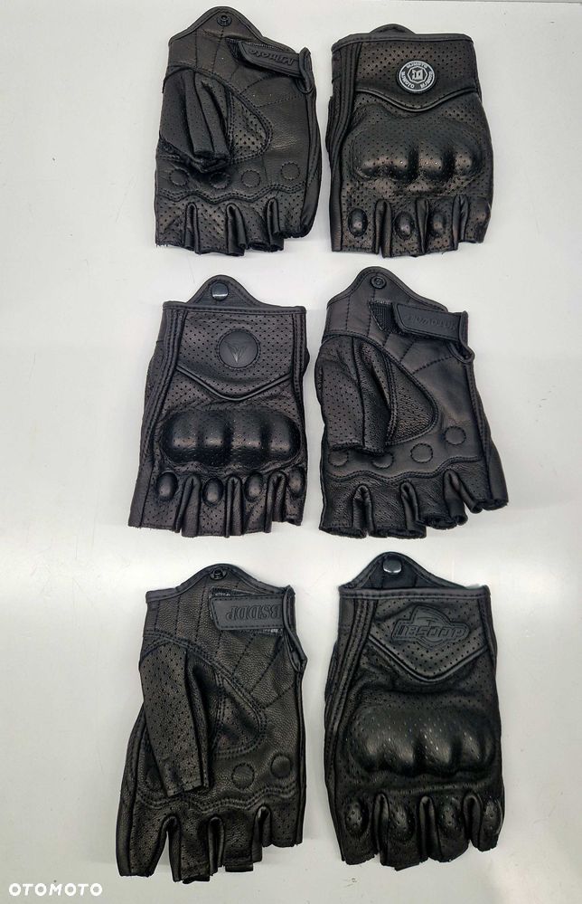 rekawice skórzane motocyklowe bez palcy - 6