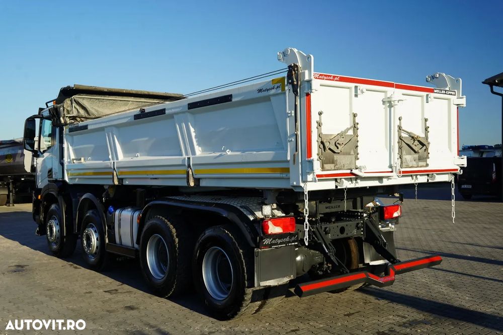 Iveco X-WAY 480 / 8X4 / BASCULATOR DUBLU / BANCĂ LATERALĂ HIDRODOXICĂ / PERDĂ ELECTRICĂ / ANVELOPE 100% / - 16
