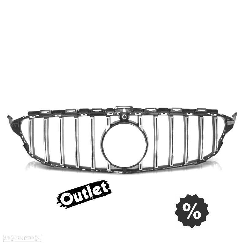 R013181C1 GRELHA MERCEDES CLASSE C W205 18-21 LOOK GTR PRETO CROMADO - 1