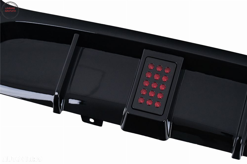 Difuzor Bara Spate cu LED BMW Seria 3 E90 E91 (2004-2012) M Design Negru Lucios- livrare gratuita - 6