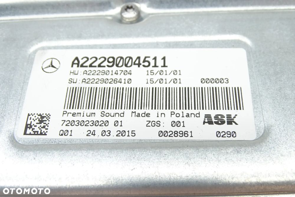 MERCEDES W205 W217 C217 W222 W253 Wzmacniacz Burmster A2229004511 - 3
