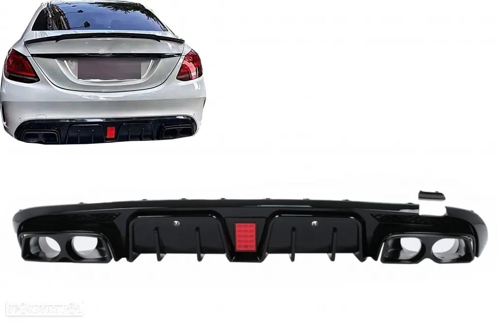 Difusor com Ponteiras Mercedes C W205 SW205 (2014 a 2020) - 18