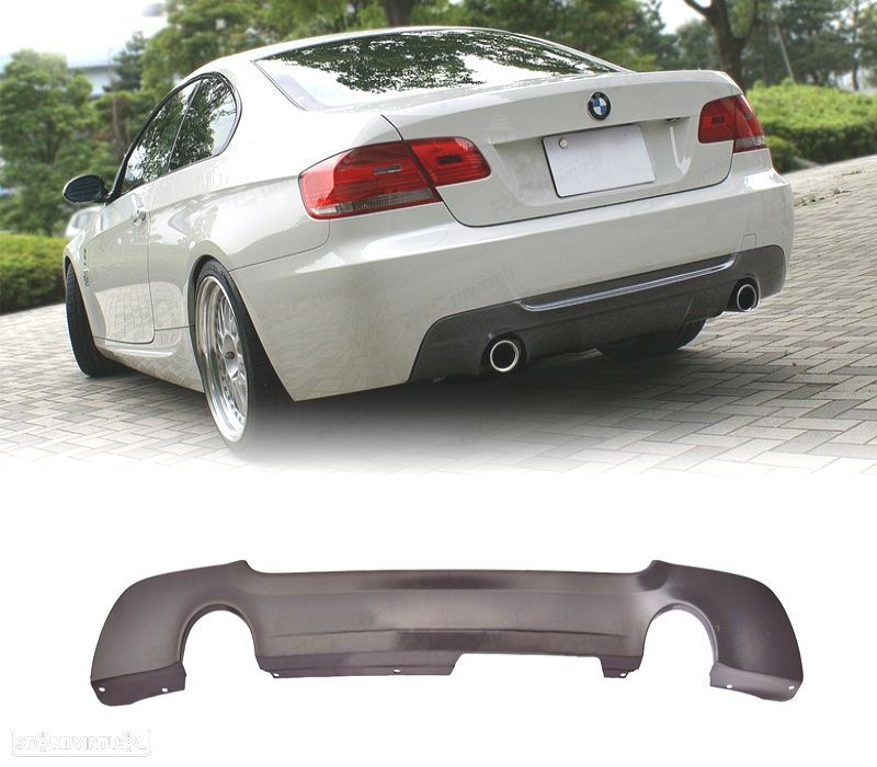 DIFUSOR PÁRA-CHOQUES TRASEIRO BMW E92 E93 06-14 2 SAIDAS REDONDAS - 1