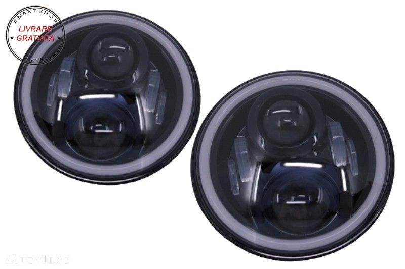 Grila Frontala cu Faruri LED CREE Angel Eye si Semnalizari compatibile cu Jeep Wra- livrare gratuita - 6