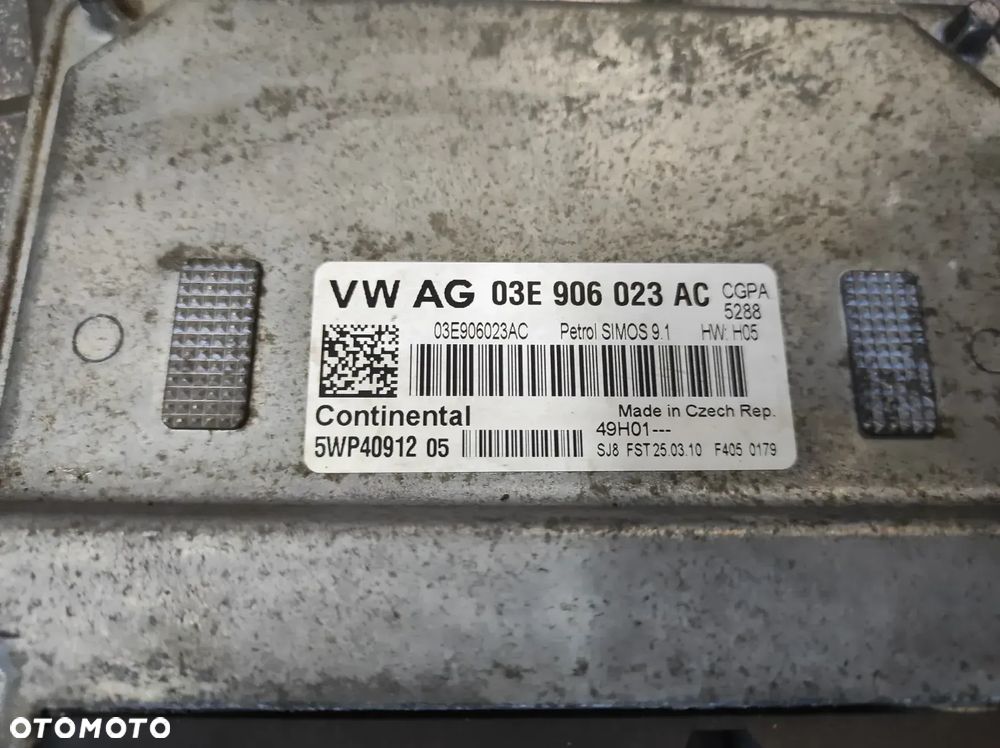 KOMPUTER STEROWNIK SILNIKA 1.2 HTP CGP 03E906023AC PETROL SIMOS 9.1 HW:H05 CONTINENTAL 5WP40912 05 WYSYŁKA !!! - 2
