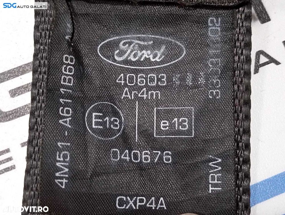 Centura Siguranta Stanga Spate Ford Focus 2 2004 - 2011 Cod 4M51-A611B68-AK [M4489] - 6