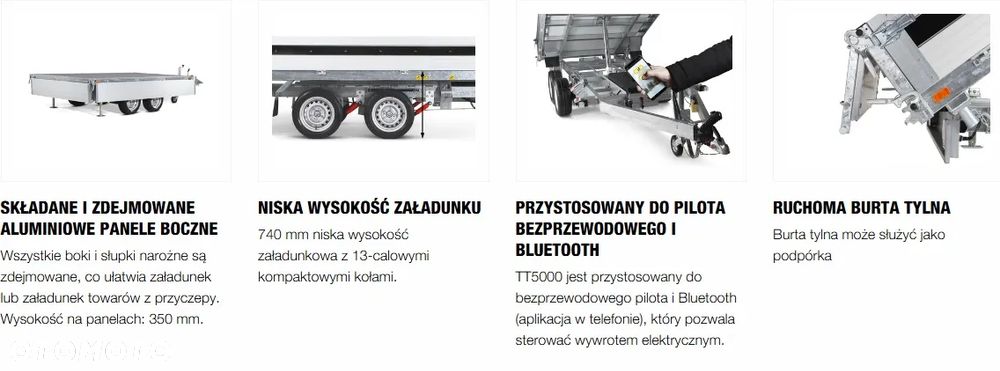 Brenderup Przyczepa wywrotka TT5375, 3500kg 375x180cm mocna - 10