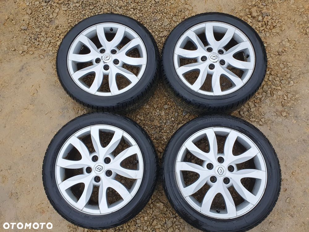 RENAULT 4X KOŁA ALUFELGI 17" 7J ET47 5x114.3 ORYGINALNE FELGI ALUMINIOWE 8200589047 SPIDER + OPONY 45/225/R17 6MM KOMPLET KÓŁ - 1