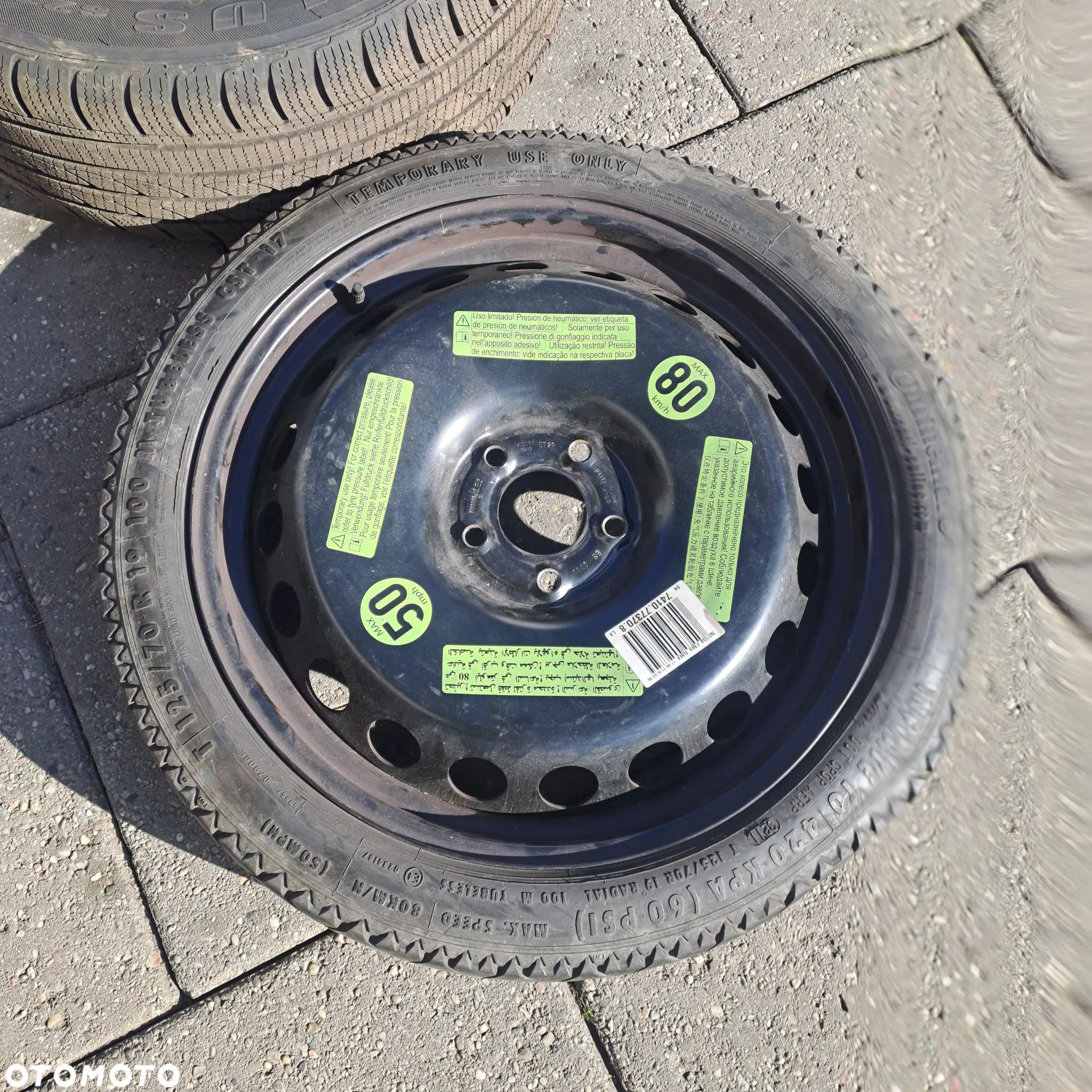 Audi A4 B8 koło dojazdowe 5x112  T125/70 R19 - 1