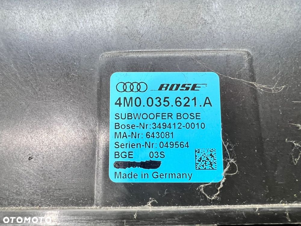 GŁOŚNIK SUBWOOFER TUBA BOSE AUDI Q7 4M 4M0035621A - 6
