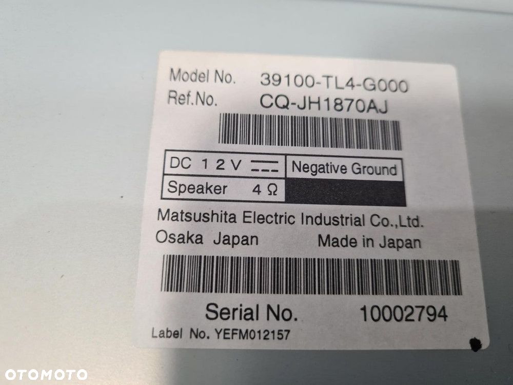 HONDA ACCORD VIII RADIO 39100-TL4-G000 - 6