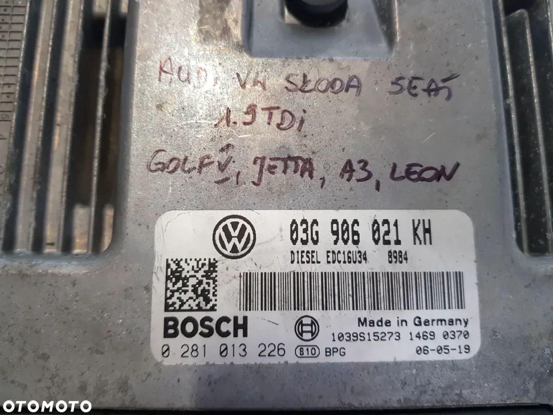 Sterownik komputer silnika Audi VW Seat Skoda 1.9 tdi Golf V jetta a3 leon 03g906021kh - 4