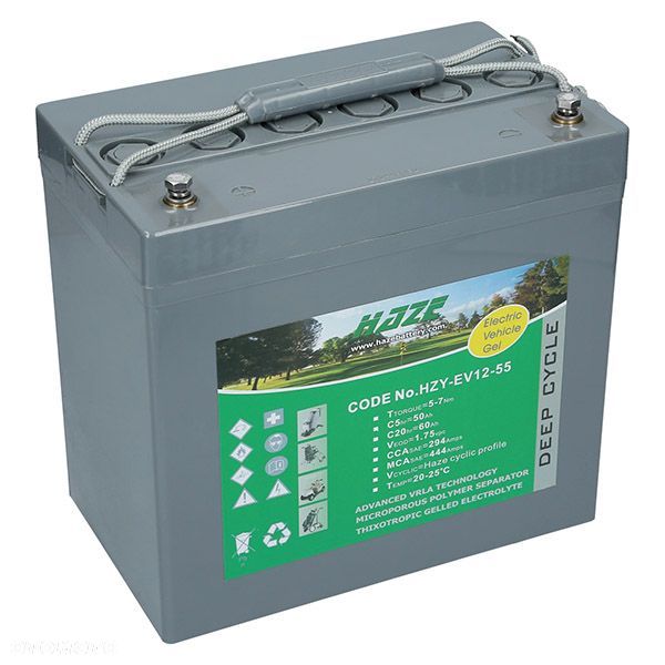 Akumulator HAZE HZY EV 12 - 55 GEL 59,7Ah 229138213 - 17,7 kg - 1