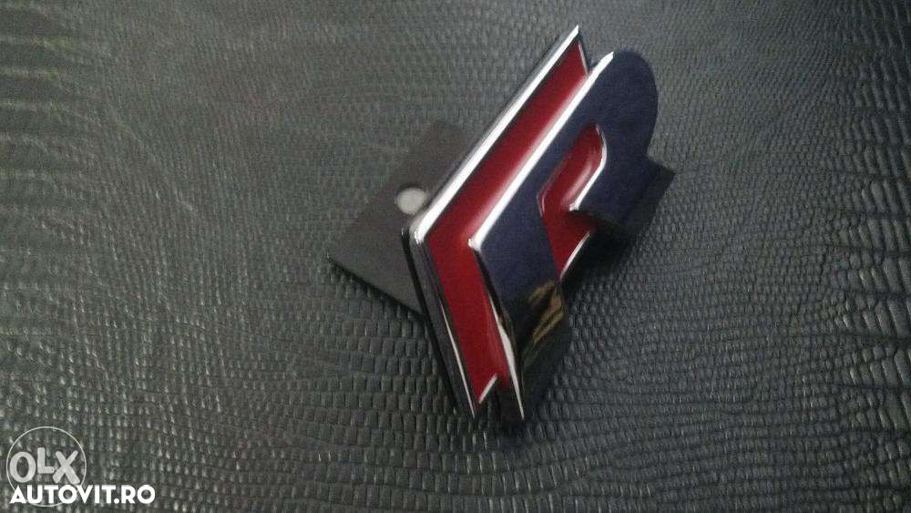 Emblema VW R-line GRILA Metal Rosu/Crom Passat/Tiguan/Tuareg/Polo/Golf - 2